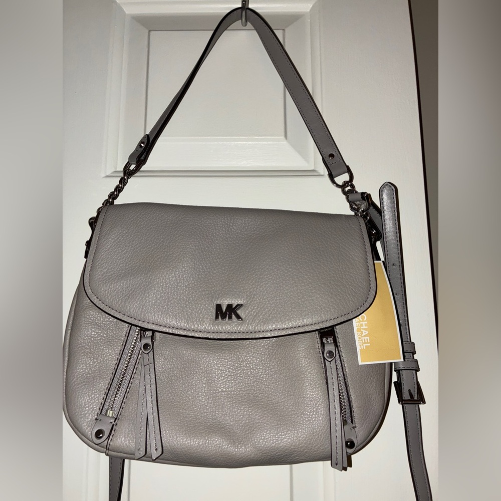 NWT Michael Michael Kors EVIE Grey Shoulder Bag - Picture 2 of 10